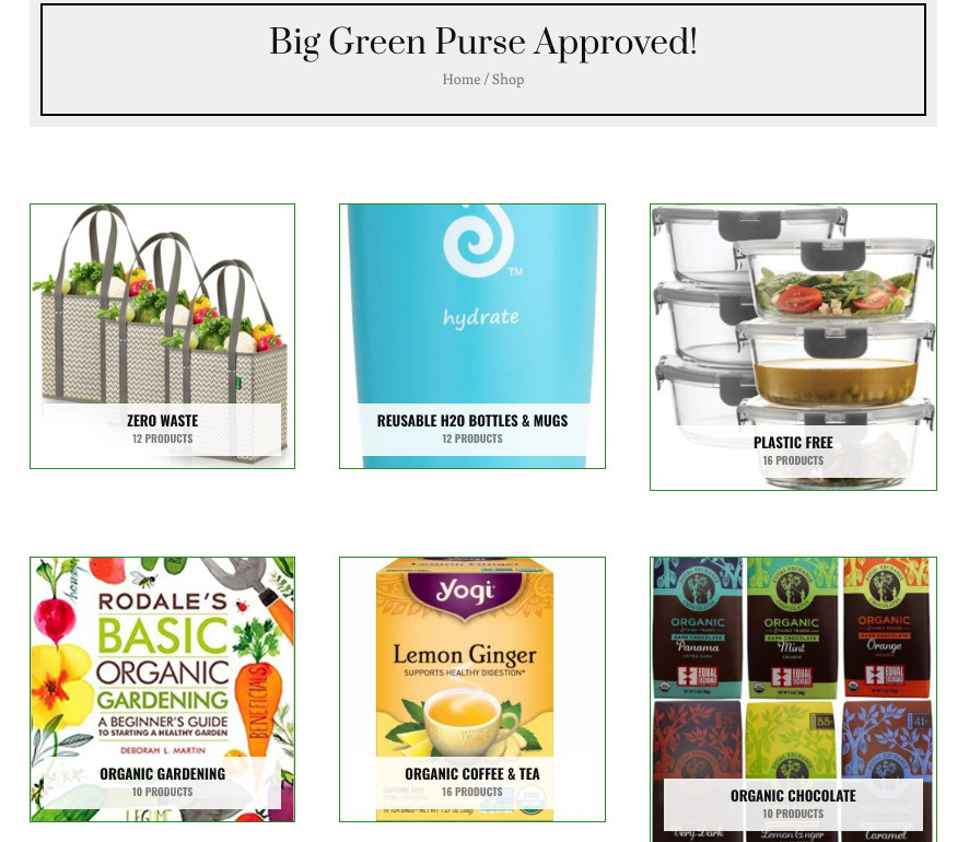 Shopping cart filled with eco-friendly products