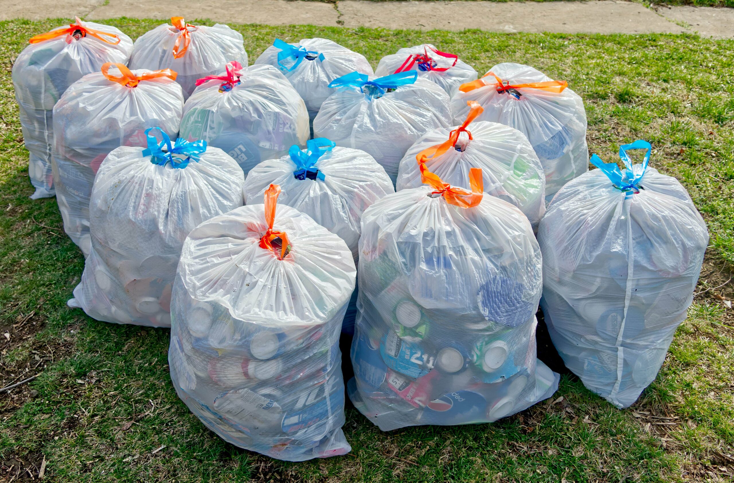 Compostable Trash Bags in a Garden Setting