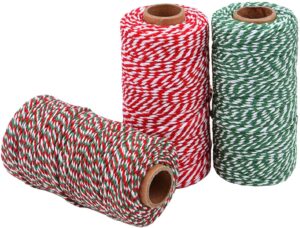 Image of gifts wrapped with jute or cotton twine instead of ribbon